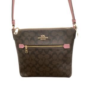 NWT Coach Crossbody Women’s One Size Leather “Rowan File Bag” Brown & True Pink
